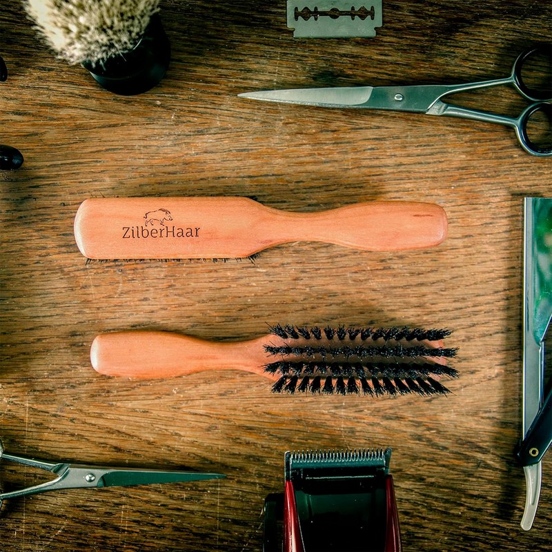 ZilberHaar Regular Beard Brush - Soft Boar Bristles - Beard