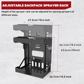ELITEWILL Adjustable Garden Trailer Backpack Sprayer Rack Holder with Lock Compatible with Any Type of Backpack Sprayers or Hand Can Sprayers Fit for Open and Enclosed Landscape Trailers & Trucks