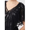 BABEYOND Sequin Beaded Evening Cape 1920s Shawl Wraps (Black)