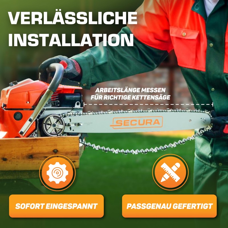 SECURA® [4 x 35 cm Saw Chains] I Chainsaw Chain