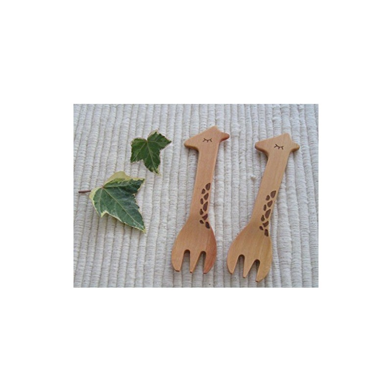 rattan craft animal spoon giraffe treat fork