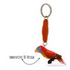 MONKIMAU Women's Leather Keyring Parrot Figure