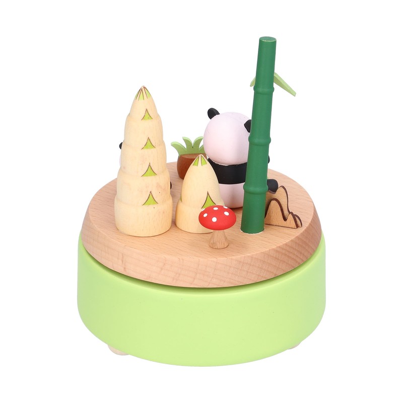 Panda Shaped Music Box Desktop Wooden HandiCraft Ornament for Valentine's