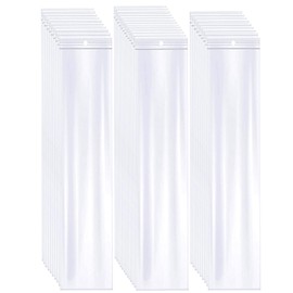 3" x 15" Reclosable Long Plastic Bags with Hanging Hole for Packaging Necklaces & Jewelry, 2 Mil, Extra-long 8cm x 40cm Clear Zipper Bags (Pack of 100)