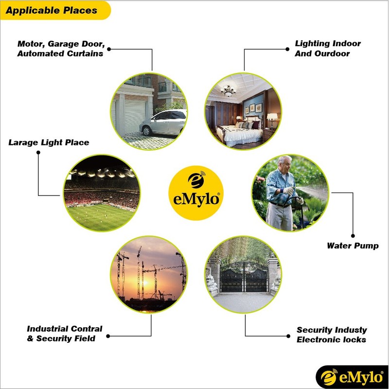 eMylo DC 12V 1CH RF Relay Wireless Remote Control Light