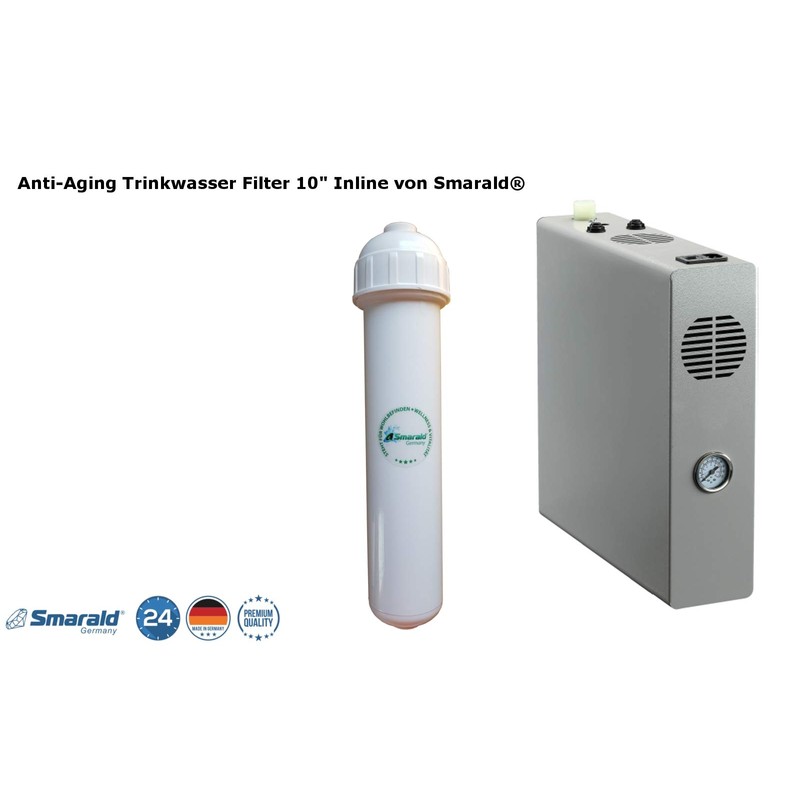 Inline drinking water filter 10 inches by Smarald® with oxidative