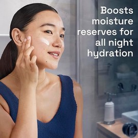 Crema hidratante de noche para el rostro, crema hidratante facial con ácido hialurónico, para todo tipo de piel, ligera y no comedogénica, recomendada