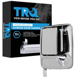TRQ Metal Reinforced Exterior Door Handle Chrome Chrome, Plastic & Steel Compatible with 2000-2005 Ford Excursion 1999-2016 F-250 Super Duty F-350 Super Duty F-450 Super Duty F-550 Super Duty