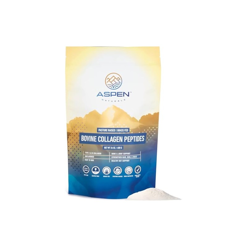 Aspen Naturals Suplemento Polvo Péptidos Colágeno Hidrolizado Alimentado Hierba Sabor