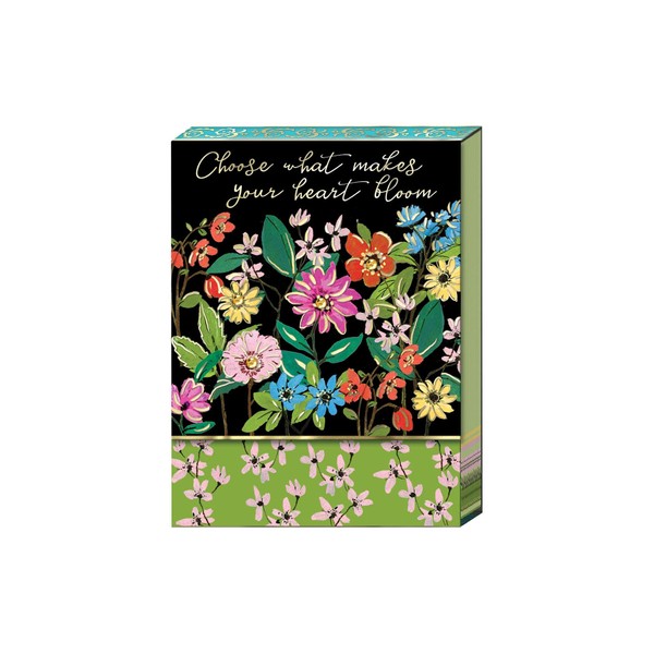 Punch Studio Full Bloom Black Pocket Notepad (47060), 3" x