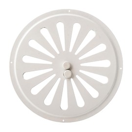 Adjusted Circular Metal Air Vent Grate in White Ø17.5 cm / 7 inches, Round Ventilation Grille Made from Galvanized Steel White Coloured in Powder Coating RAL9016, Open - Close Metal Ventilation Grid
