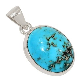 Xtremegems Natural Nishapur Persian Turquoise 925 Silver Pendant Jewelry ALLP-28607