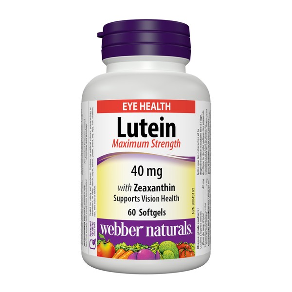 Webber Naturals Lutein With Zeaxanthin Maximum Strength 40mg 60 Softgels