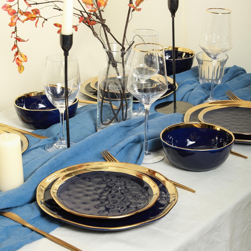 Stone Lain Porcelain 16 Piece Dinnerware Set, Service for 4,