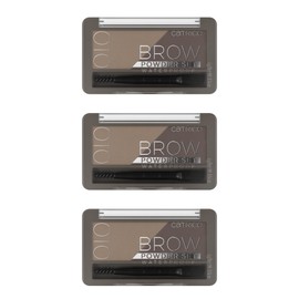 Catrice Brow Powder Set Waterproof, Eyebrow Powder, No. 010, Brown, Long-Lasting, Instant Result, Matte, Vegan, Waterproof, No Microplastic Particles, Nanoparticles Free, Pack of 3 (3 x 4 g)