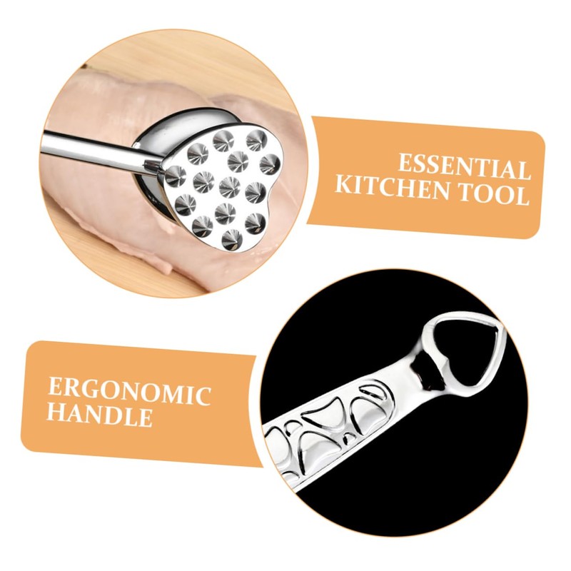 ABOOFAN Heart Shaped Multi-Use Meat Tenderizer Mallet Double-Sided Zinc Alloy