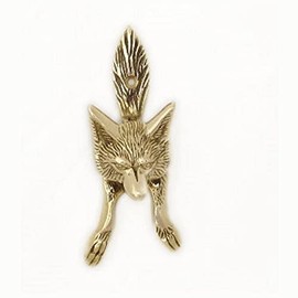 Castelion® Small Solid Brass Fox Door Knocker | High Quality Home Accessories | Decorative Home Accessory | Easy to Attach | Unique Home Decor | 15cm x 6cm