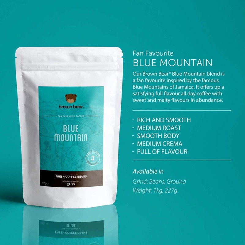 Blue Mountain Medium Roast Ground Coffee 227g - Ideal for