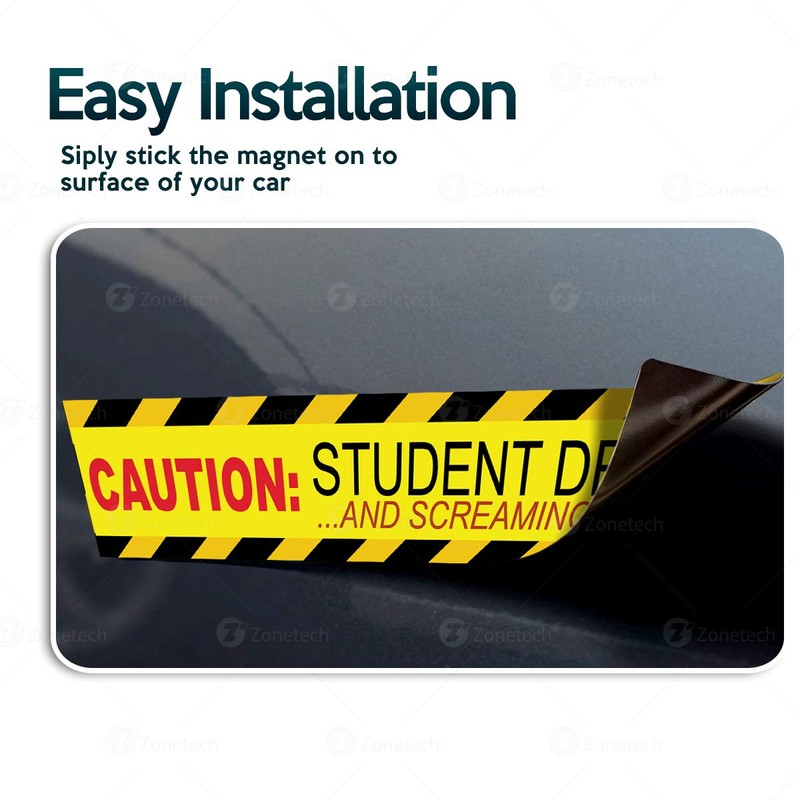 ZONETECh Funny Magnetic Sticker-Caution Student Driver and Screaming Parent 3