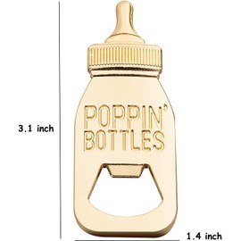 Pack of 24 Bottle Openers Baby Shower Favors, Gifts, Decorations, or Souvenir for Guest With Gift Boxes, Poppin Bottle Design for Baby Boys or Girls (Pink)