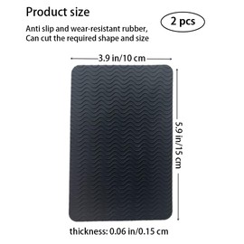 2 Pcs Black Rubber Stripe Shoe Heel Repair, Freely Trimmed Self Adhesive Sole with Anti slip and Anti-Wear, Heel Protector Boots, Non Slip,Repairing, for Leather Shoes ﻿