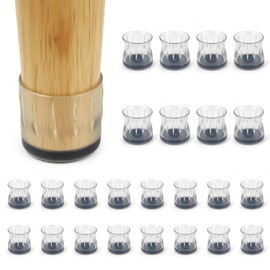 24 Pcs Chair Leg Floor Protectors for Hardwood Floors, Furniture Felt Pads Silicone Covers Caps, Protect Floors from Noise and Scratches (Fit: 1.22"-1.45"), HOME MASTER HARDWARE