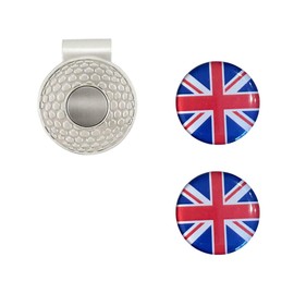 Ashton and Finch Golf Hat Clip Marker Set – Magnetic Cap Clip with 2 Union Jack Ball Markers – Water-Resistant Domed Design – British Golf Accessories and Gifts for Men