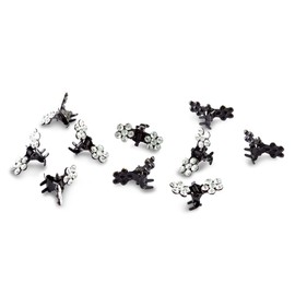 Rhinestone Hair Clips (Pack of 10, Crystal)
