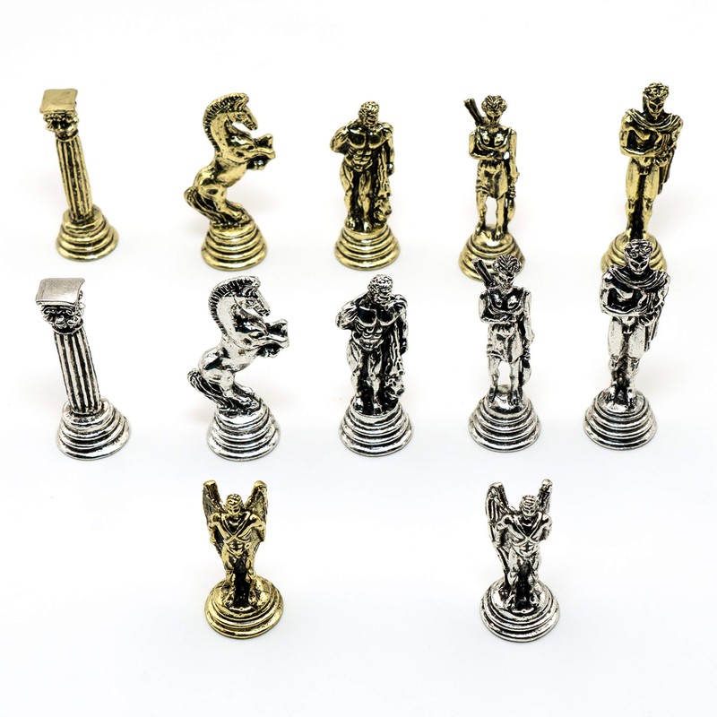 Handmade Icarus Metal Chess Set in Wooden Box