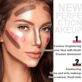 Kit de maquillaje en barra de contorno en crema de 6 colores, tonos con resaltador, rubor, barra de contorno bronceador para esculpir las mejillas, la