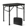 Bingyouth 2FT Small Camping Portable Table, Black Aluminum Frame, Adjustable