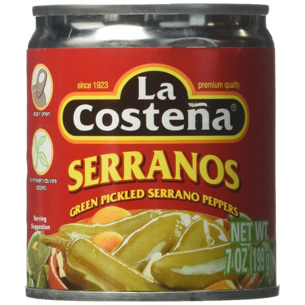 La Costeña Serrano Peppers, 7 Ounce Can (Pack of 24)