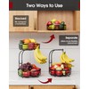 Sakugi Fruit Basket for Kitchen Counter - 2-Tier Large Capacity