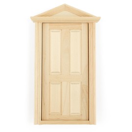 AUEAR, 1:12 Miniature Furniture Unpaint Wooden Doors for DIY Scene Home Craft (4 Panel)