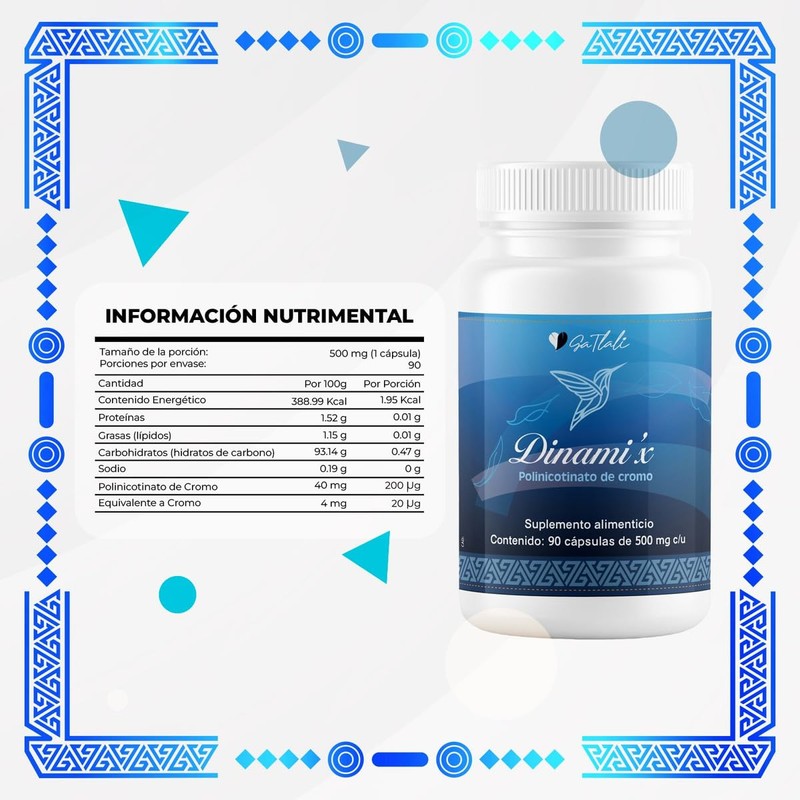 Polinicotinato De Cromo 500mg 90 Caps | Suplemento Nutricional |