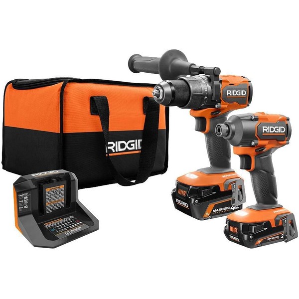 RIDGID 18V Brushless Cordless 2-Tool Combo Kit with Hammer Drill,