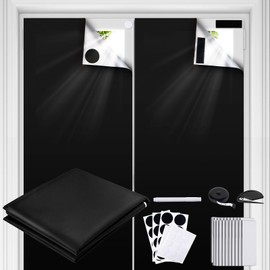 Blackout Curtains for Bedroom 157" x 57" Portable Blackout Shades Film 100% Blackout Window Cover No Drill Blackout Blinds with Hooks & Loops Strips Temporary Blackout Shades for Nursery Dorm Room