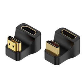 SZSL [2 Pack] U Shape U Shape HDMI Male to HDMI Female Adapter, Up/Down HDMI Extension Adapter 48Gbps U Shape HDMI 2.1 Adapter, 180 Degree HDMI Male to Female Adapter with LED Indicator, Up to 8K@60Hz