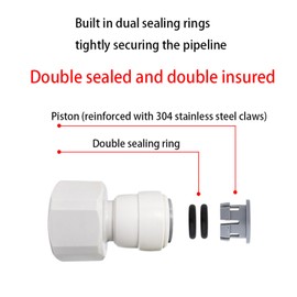 Aczyqws 2 Internally Threaded BSP to 10mm Push Pipe Connector Water Adapter, Water Adapter Filter Pipe Fitting Connector,10mm Push in Water Fittings(White)
