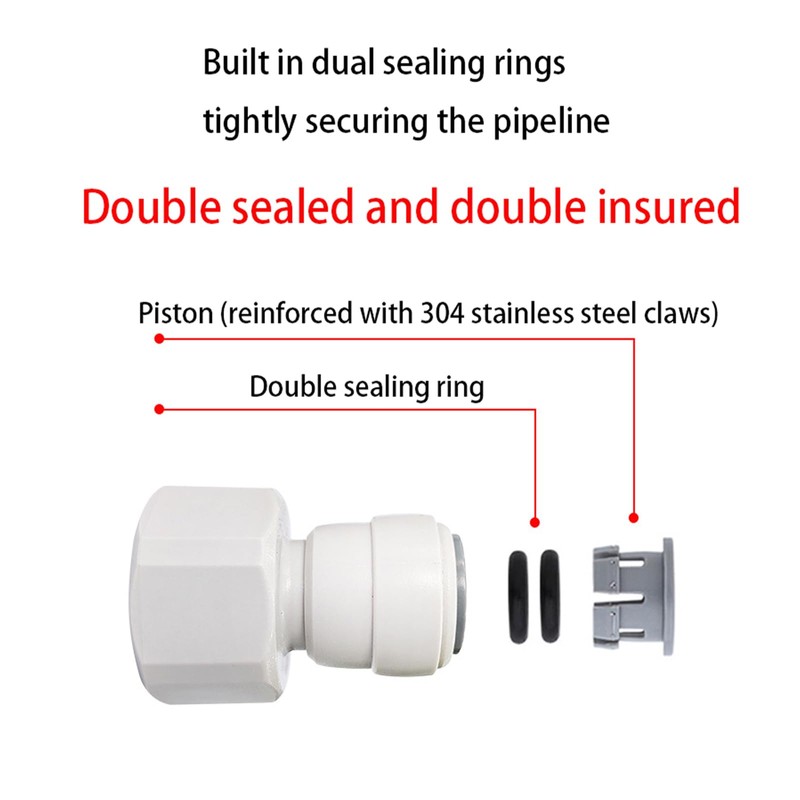 Aczyqws 2 Internally Threaded BSP to 10mm Push Pipe Connector