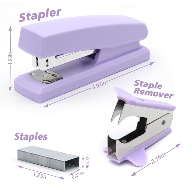2 Pack Purple Office Staplers, 25-Sheet Capacity with 4000 Staples