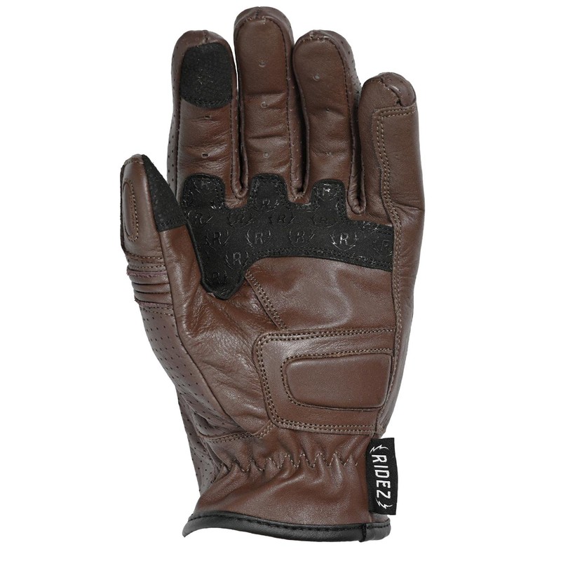 RIDEZ (ライズ) Motorcycle Genuine Leather Protector Gloves, Smartphone Compatible, Men's,