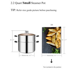 VENTION 7.1 Inch Small Vegetable Steamer Pot, 2.1 QT Induction Stainless Steel Steamer for Cooking, Steam Pot(18cm)