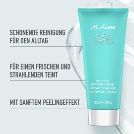 M. Asam Aqua Intense Hyaluronic Cleansing Gel (200 ml) - Facial Cleansing with Hyaluronic Acid & Vitamin B3, Removes Dirt, Impurities & Makeup with Gentle Exfoliating Effect, Vegan Face Care