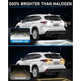 SENROBO 921 912 LED Reverse Light Bulb Fit for Toyota Highlander 2008-2025, Super Bright T15 LED Bulb with Lens, 6000K Cool White Backup Lights Replacement, Pack of 2