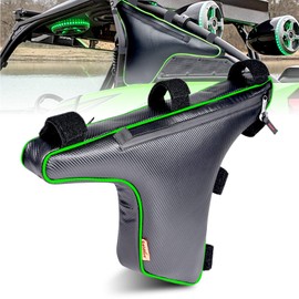 Sresk KRX 1000 Storage Bag, Triangle Truss Storage Bag Accessories UTV Side Cage Roll Bar Tool Pouch Gear Bag For Kawasaki Teryx KRX 1000 2020 2021 2022 2023 Easy to Install (Green Piping)