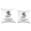 Inverness Scotland Watercolor Thistle Throw Pillow
