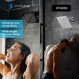 SparkPod Cabezal de ducha, lluvia de alta presión, aspecto moderno de lujo, instalación de 1 minuto, Los cabezales de ducha de repuesto ajustables per