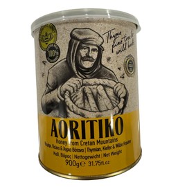 Aoritiko Pure Cretan Mountain Honey | Greek Honey | 100% Natural, Wildflower & Herb-Infused, Rich Aromatic Flavor, Harvested from Pristine Greek Flora | 900 gram can