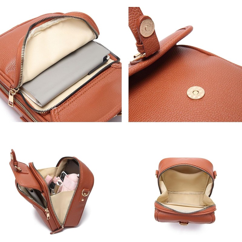 Crossbody Bag for Women – Premium Leather, Anti-Theft Zipper, Lightweight